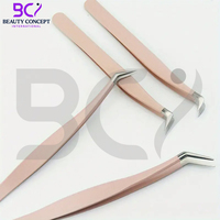 Pinzas de Alta Precisión para Extensión de Pestañas, Duraderas, de Acero Inoxidable, con Punta Lisa en Ángulos de 35, 45 y 90 Grados, Colores y Logotipo Personalizables