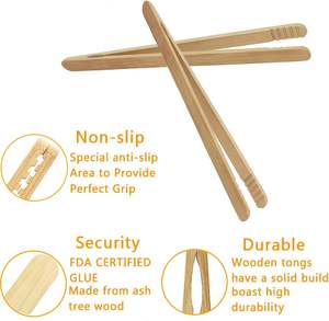 ที่คีบไม้ไผ่7นิ้วใช้ในครัวใช้ซ้ำได้คีบขนมปังปิ้งไม้ไผ่สำหรับขนมปังปิ้งกิมจิผลไม้และชา8ชิ้น - Product Image 6