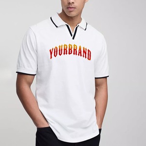 2025 Men's polo shirt 100% cotton short sleeve custom printed logo loose fit polo t-shirt <b>for</b> men - Product Image 1