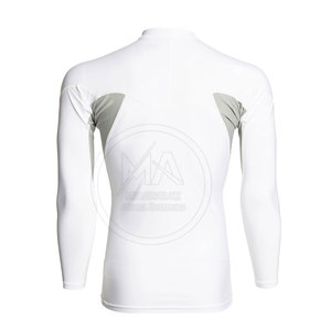 Top vente meilleur produit hommes Rash Guard manches longues dernière conception Fitness porter couleur unie 100% Polyester séchage rapide respirant - Product Image 3