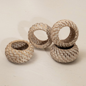 Anneaux de serviette de luxe pour la mise en scène de table, fournitures de restaurant, anneau en rotin circulaire pour maintenir les serviettes - Product Image 2