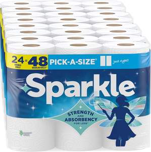 Serviettes en papier jetables douces 3 plis Sparkle Pick-A-Size, 24 rouleaux doubles (2 640 feuilles au total) - Serviettes de cuisine résistantes pour tous les jours - Product Image 6