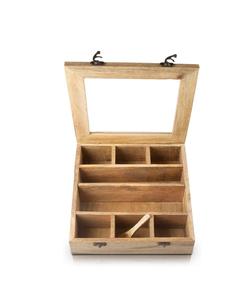 Handmade Wooden Seasoning Herb Spice Masala <b>Box</b> Container Holder Rack Stand Caddy With Spoon Decorative <b>Storage</b> <b>Chest</b> Organizer - Product Image 1