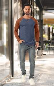 T-shirt pour homme à manches longues de haute qualité en gros, 100% coton, tricot uni, sérigraphie personnalisée, logo personnalisé, lourd, régulier - Product Image 3