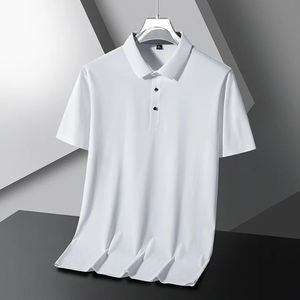 Nueva Camiseta de Manga Corta de Seda de Hielo para Hombre, 100% Algodón, Cuello en V, Transpirable, de Secado Rápido, Marca de Moda, Talla Grande - Product Image 2