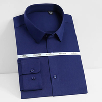 Nouveau classique français boutons de manchette chemise à manches longues couleur unie Slim Fit robe professionnelle non-repassage hommes haut de gamme coton chemises