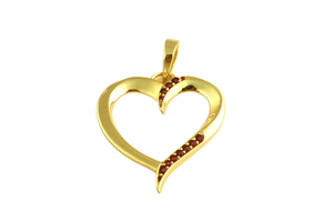 Colgante de corazón granate: Collar de piedra natal de enero de plata esterlina - Product Image 2