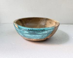 Bol à salade en résine époxy écologique de qualité supérieure, ensemble créatif de vaisselle pour fruits et dîner, bols en bois décoratifs - Product Image 2