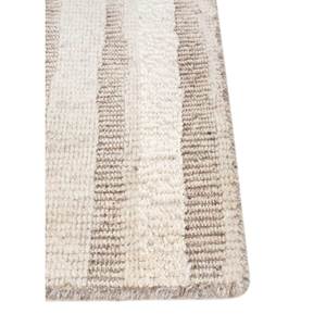 Alfombra Entropía Beige Marrón de Lana y Seda Anudada a Mano, a Rayas, para Sala de Estar, Entrada, Pasillo, Rectangular, Tipo Rompecabezas - Product Image 4
