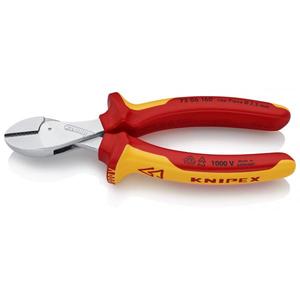 คีมตัดเฉียง Knipex X-Cut Compact แบบมีคันโยกสูง ชุบโครเมียม พร้อมด้ามจับหลายชั้นแบบฉนวน - Product Image 1