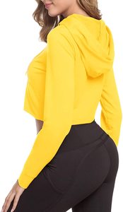 Summer <b>Women's</b> Casual <b>Compressed</b> Crop <b>Tops</b> Custom Logo Solid Color Full Sleeve Canvas Eco-Friendly High Quality - Product Image 6