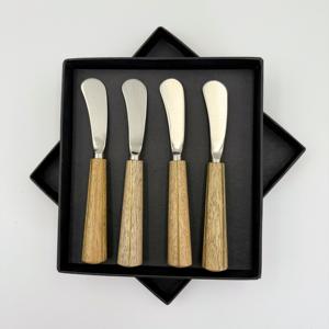 Cuchillos para Mantequilla de Acero Inoxidable con Mango de Madera, Juego de Cubiertos, Cuchillo para Mantequilla, Uso en Restaurantes, Hoja de Acero Inoxidable - Product Image 1