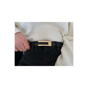 Lot de 2 Offre Spéciale : Ceinture Femme Designer à Boucle Noir-Cuivré, Ceinture pour Veste, Ceinture pour Chemise, Ceinture pour Robe - Noir & Cuivré - Or - Product Image 5