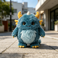 Jouets en peluche personnalisés à logo, best-sellers, mignons, doux, bleus, petits monstres en peluche, vente en gros, jouet en peluche personnalisé pour cadeau