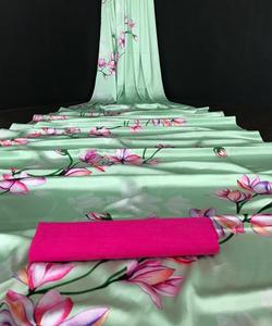 Ropa de fiesta más elegida para mujer, dos colores en Sari bordado, diseñadores de lujo, ropa india, Sari listo con blusa étnica - Product Image 1