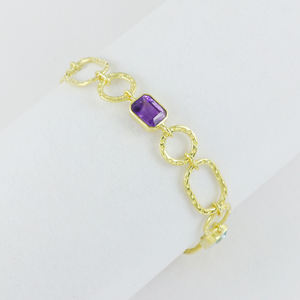 Hot Selling Gold Plated Blue Topaz And Amethyst <b>Bracelet</b> <b>for</b> <b>Women</b> Engagement Wedding Party - Product Image 2