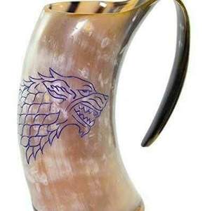 แก้วดื่มแบบไวกิ้งควายฮอร์นแก้วเบียร์ร้อนพร้อมด้ามจับไม้ขายดีงานประดิษฐ์จากธรรมชาติ - Product Image 1