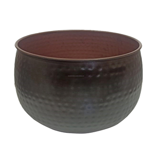 Suministros de jardín Diseño de metal martillado Macetas de flores modernas Soporte decorativo grande perfecto para áreas interiores y exteriores - Product Image 1