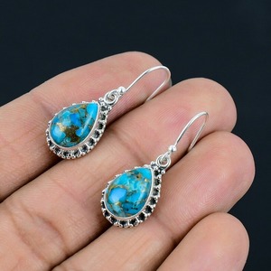 Pendientes de Plata de Ley 925 con Baño de Oro Rosa, con Ópalo, Modernos, para Bodas y Fiestas, Regalo para Mujer - Product Image 2