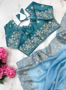 Amazing Crush Avec Fil Broderie Saree Femme Mode Achats En Ligne Fabricant Et Fournisseur De Surat Au Taux Le Plus Bas - Product Image 3