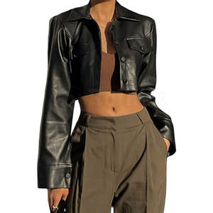 Chaquetas de Cuero Cortas para Mujer, Chaqueta Ligera de Moda, Chaquetas de Cuero Cortas Modernas para Mujer - Product Image 6