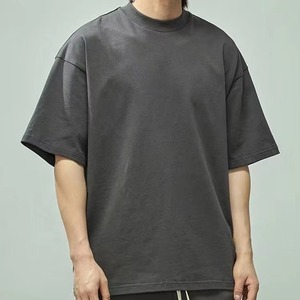 OEM High Quality 250gsm Heavyweight <b>Short</b>-<b>Sleeved</b> <b>White</b> T-<b>Shirts</b> For <b>Men</b> Knitted Fabric 100% Cotton Loose Fit Printed T <b>Shirts</b> - Product Image 6