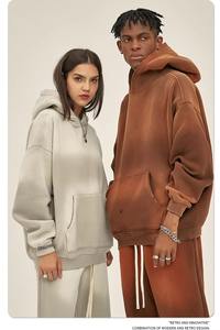 Sudaderas con capucha con logotipo personalizado Sun Faded, sudaderas Unisex de tela personalizada Gsm Heavyweight Tallas grandes personalizadas, chándales para hombre - Product Image 3