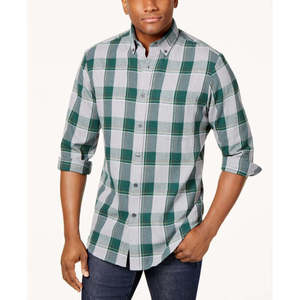 Camicia Classica a Quadri in Flanella per Uomo, Verde, Taglia Small - 100% Cotone Traspirante con Colletto Rialzato, Camicia Casual, Fornitura ODM - Product Image 1