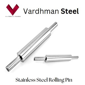 2025 Top Selling D-Mark Stainless Steel Rolling <b>Pin</b> <b>Striped</b> Pattern Eco-Friendly & Dishwasher Safe Dough Roller - Product Image 5