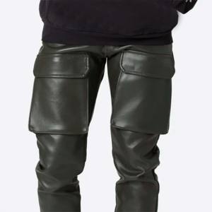 Stylish Men's Leather <b>Cargo</b> Pants - High-Quality, Soft, and Perfect for Casual Wear and Utility Use - Product Image 6