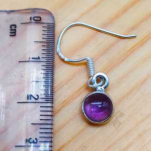 Boucles d'oreilles bohème en argent Sterling 925 faites à la main pierre précieuse améthyste naturelle idée cadeau artisanale à la mode - Product Image 4