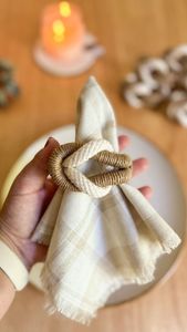 Wholesale <b>Cheap</b> Price Table Decor Rhinestone Bling Napkin <b>Ring</b> Rattan Napkin Buckle <b>Ring</b> for Place Setting Serviette - Product Image 5