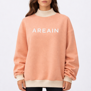 <b>Women</b> Oversized Stand Collar Sequined Badge Sweatshirt Cozy Knit Long Sleeve Relaxed Streetwear Winter <b>Pullover</b> - Product Image 5