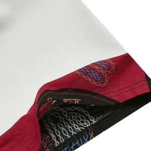 T-shirt patchwork élégant brodé à demi-manches pour hommes coupe ample décontracté Streetwear motifs solides panneaux imprimés tricotés à l'avant - Product Image 4