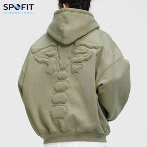 Sweat à capuche en coton mélangé, en vrac, teint en plaine, séchage rapide, impression en relief, fabriqué dans le meilleur matériau, sweats à capuche en relief pour hommes et femmes - Product Image 1