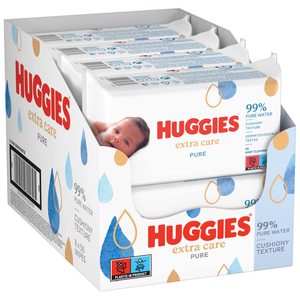 Lingettes à l'Aloe Vera Douces, Hydratantes, Huggies Extra Care Sensibles et Délicates pour les Peaux Délicates - Product Image 1