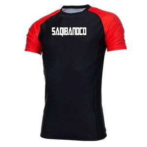 Short Sleeve Stretch Breathable Lightweight Spandex/Polyester <b>BJJ</b> MMA <b>Rash</b> <b>Guard</b> for Adult Men - Product Image 2