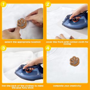 14PCS dễ thương <span class=keywords><strong>Paw</strong></span> in các bản vá lỗi cho quần áo sắt trên/may trên thêu đính các bản vá lỗi - Product Image 5