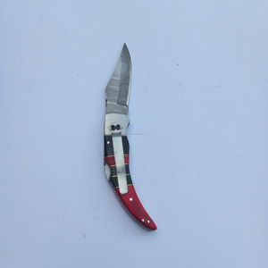 Cuchillo de acampada de acero de Damasco de alta calidad hecho a mano personalizado-cuchillo de bolsillo-cuchillo plegable con mango de madera de Clip - Product Image 2