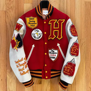 Chaqueta Universitaria de Béisbol con Cuello Alto y Logotipo Frontal, Estilo Varsity, Nuevos Estilos Personalizables, Gran Venta 2025 - Product Image 6