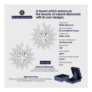 Pendientes de diamantes de oro blanco de 10K de alta calidad Hermoso proveedor indio a buen precio - Product Image 4