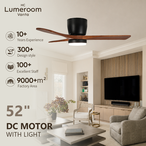 USA In Stock Modern 52 Inch 3 Blade <b>Ceiling</b> Fan with <b>Light</b> Wood Blade Design Quiet Energy Efficient DC Motor <b>Remote</b> <b>Control</b> - Product Image 1