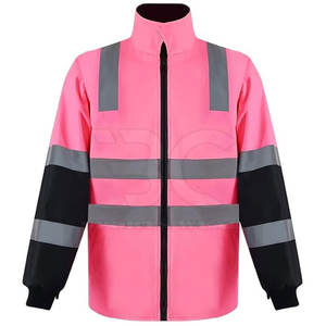 Ropa de trabajo de seguridad para hombres Chaqueta reflectante de seguridad de alta visibilidad Logotipo personalizado Ropa de trabajo al aire libre Chaquetas a prueba de viento de concha suave - Product Image 3