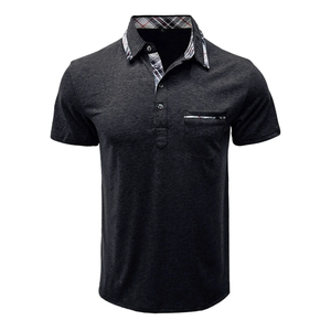 Polo de golf de manga corta para hombre, camisetas deportivas teñidas lisas personalizadas de poliéster de secado rápido que absorben la humedad, fabricante de alta calidad - Product Image 1
