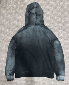 Sweats à capuche personnalisés pour hommes poids lourd 100% coton lavé à l'acide pierre brodé teint uni pour la saison d'hiver - Product Image 5