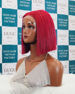 ผมมนุษย์แท้แบบมีโครงตรงและมีความละเอียดสูงลูกไม้แบบคู่ - Product Image 2