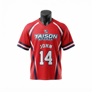 Camiseta de Lacrosse para Hombre, 160 GSM, Poliéster Premium Transpirable, Absorbe la Humedad, Diseño Geométrico Verde Dorado, Panel Frontal con Transferencia Térmica - Product Image 2