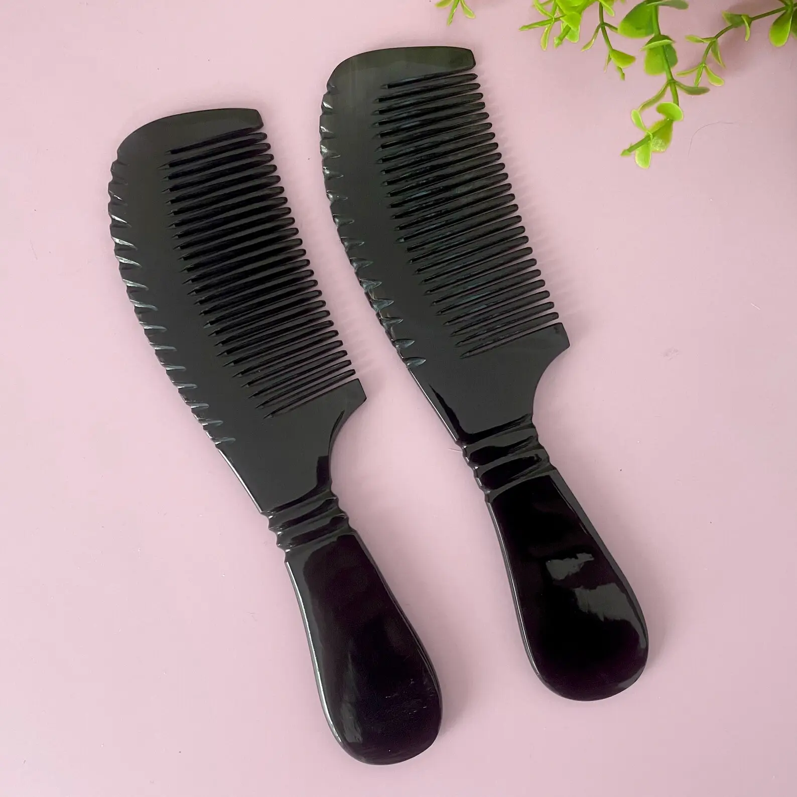 Sisir tanduk tanduk hitam Natural buatan tangan, sisir klakson saku sisir pijat kepala membantu sirkulasi darah batu akik