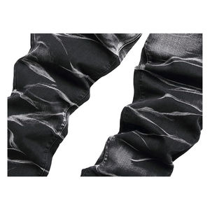 Fabricantes al por Mayor, Último Diseño, Logotipo Personalizado Impreso, Alta Calidad, Precio Económico, Corte Regular, Talla Grande, Jeans de Mezclilla Rectos - Product Image 3