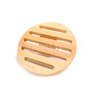 OEM Natural Eco Friendly Dorota Teak <b>Round</b> Pad Sustainable Food Safe No Paint and Varnish Halal Customized Kitchen - Product Image 4